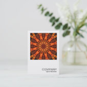正方形の写真0285 – オレンジ色の万華鏡のように千変万化するパターン02 名刺 (スタンド正面)