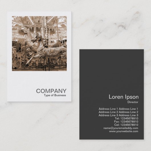 正方形の写真028 -回転木馬 名刺 (正面/裏面)