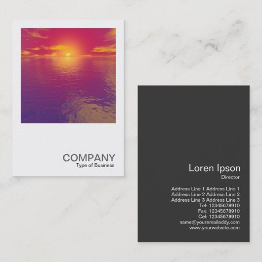 正方形の写真0292 – 日の出の日 名刺 (正面/裏面)