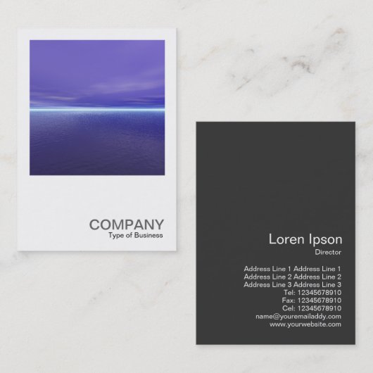 正方形の写真0298 -紫色の夜明け 名刺 (正面/裏面)