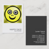 正方形の写真034 – ハッピー顔 – 黄 名刺 (正面/裏面)