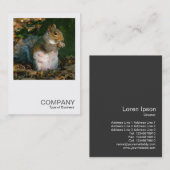 正方形の写真0356 – 灰色リス 名刺 (正面/裏面)