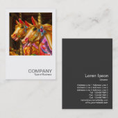 正方形の写真0357 メリー --go-round Horses 名刺 (正面/裏面)