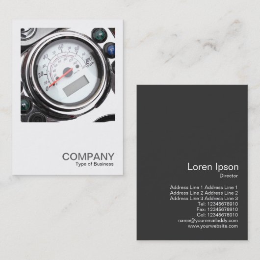 正方形の写真0417 – モーターサイクルスピードメーター 名刺 (正面/裏面)