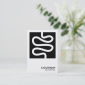 正方形の写真0600 – 曲線 – 黒の上に白 名刺 (スタンド正面)