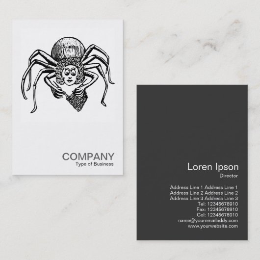 正方形の写真070 -編み物のくも 名刺 (正面/裏面)