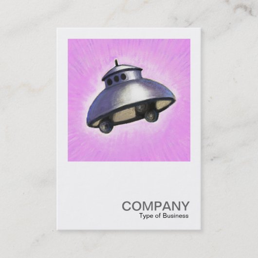 正方形の写真072 – 受飛んでいる皿 名刺 (正面)