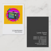 正方形の写真073 -レトロ色TV 名刺 (正面/裏面)