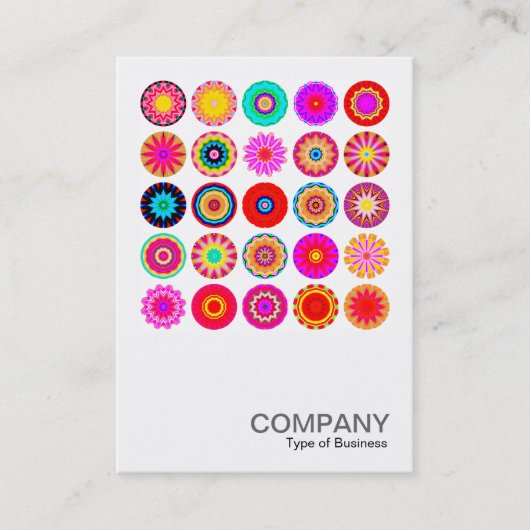 正方形の写真091 - 25のカラフルな曼荼羅 名刺 (正面)