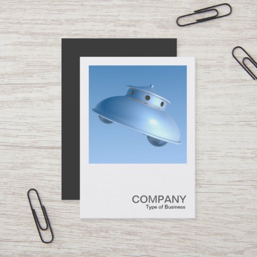 正方形の写真607 – 受飛んでいる皿 名刺 (正面/裏面インサイチュ)