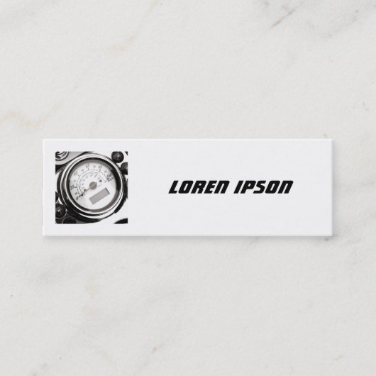正方形の写真-オートバイの速度計 スキニー名刺 (正面)