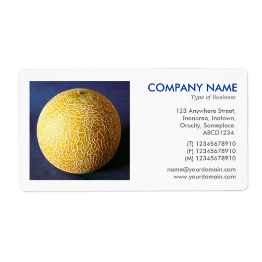 正方形の写真 – シュガーメロン ラベル (正面)