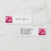 正方形の写真 – ピンクのカメリア スキニー名刺 (正面/裏面)
