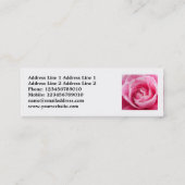 正方形の写真 – ピンクのカメリア スキニー名刺 (裏面)