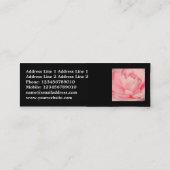 正方形の写真 – ピンクのカメリア スキニー名刺 (裏面)