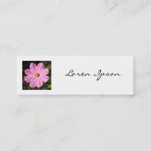 正方形の写真 – ピンクのコスモス スキニー名刺 (正面)
