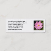 正方形の写真 – ピンクのコスモス スキニー名刺 (裏面)