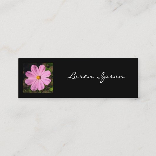 正方形の写真 – ピンクのコスモス スキニー名刺 (正面)