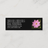 正方形の写真 – ピンクのコスモス スキニー名刺 (裏面)