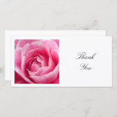 正方形の写真 – ピンクの椿 サンキューカード (正面/裏面)