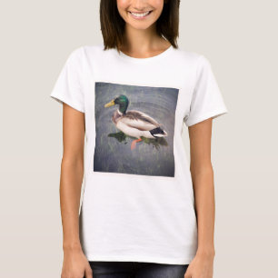 正方形の写真-マガモのアヒル Tシャツ