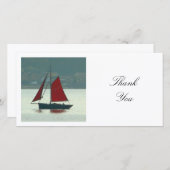 正方形の写真 – ヴィンテージヨット サンキューカード (正面/裏面)