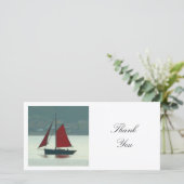 正方形の写真 – ヴィンテージヨット サンキューカード (スタンド正面)