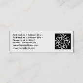 正方形の写真 – 幾何学模様の花02 スキニー名刺 (裏面)