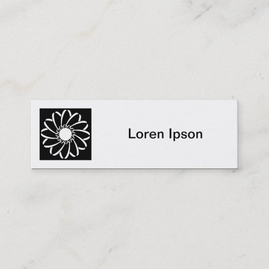 正方形の写真 – 幾何学的な花 スキニー名刺 (正面)
