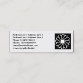 正方形の写真 – 幾何学的な花 スキニー名刺 (裏面)