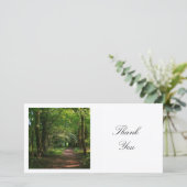 正方形の写真 – 森の中の道 サンキューカード (スタンド正面)