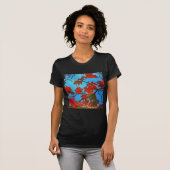 正方形の写真 – 赤い紅葉 Tシャツ (正面フル)
