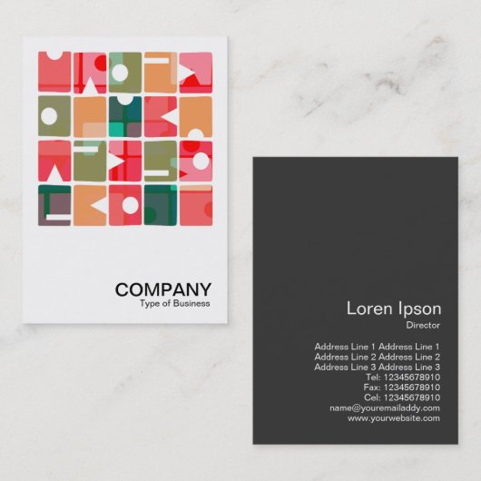 正方形の写真 – 長方形抽象芸術120623 名刺 (正面/裏面)