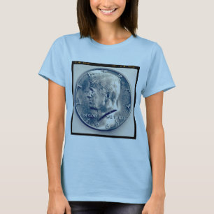 正方形の写真- JFKの半ドル Tシャツ