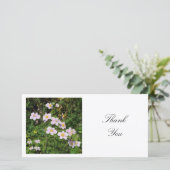 正方形の写真 – Mallow flowers サンキューカード (スタンド正面)