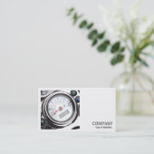 正方形の写真(v2) – オートバイ速度計 名刺 (スタンド正面)