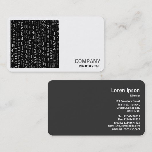 正方形の写真(v2) – カスケーディング番号 名刺 (正面/裏面)