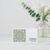 正方形の写真(v2) -カラフル万華鏡のように千変万化するパターン07 名刺 (スタンド正面)