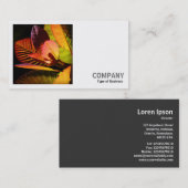 正方形の写真(v2) -カラフル葉 名刺 (正面/裏面)