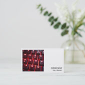 正方形の写真(v2) – キーボ白熱［赤熱］光を放つード 名刺 (スタンド正面)