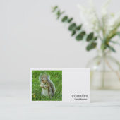 正方形の写真(v2) – ギョッとした灰色リス 名刺 (スタンド正面)