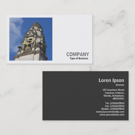 正方形の写真(v2) – 時計塔 名刺 (正面/裏面)