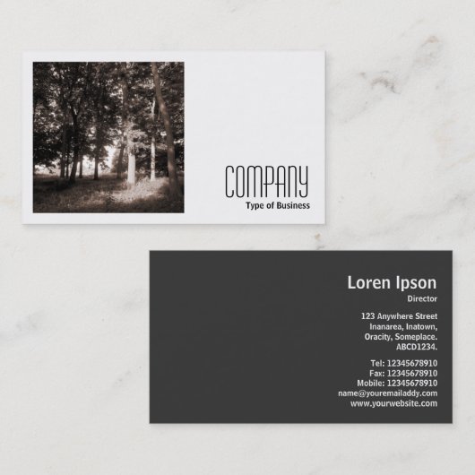 正方形の写真(v2) – 森の端 名刺 (正面/裏面)