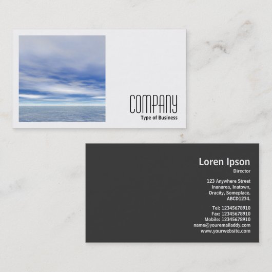 正方形の写真(v2) – 海と空 名刺 (正面/裏面)