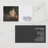 正方形の写真(v2) – 灰色リス 名刺 (正面/裏面)