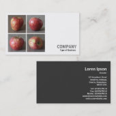 正方形の写真(v2) - 4個のリンゴ 名刺 (正面/裏面)