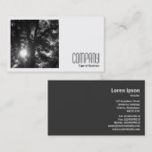 正方形の写真(v2) - Sun Through Trees B&W 名刺 (正面/裏面)