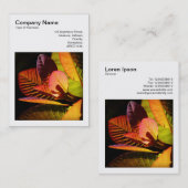 正方形の写真(v3) -カラフル葉 名刺 (正面/裏面)