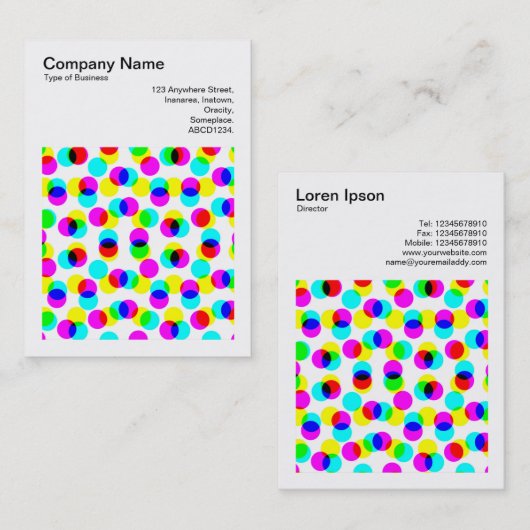 正方形の写真(v3) – カラーハーフトーンパターン 名刺 (正面/裏面)