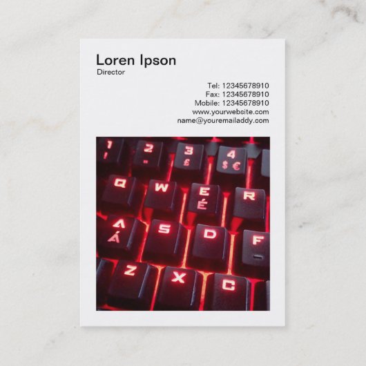 正方形の写真(v3) – キーボ白熱［赤熱］光を放つード 名刺 (裏面)